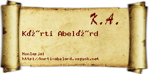 Kürti Abelárd névjegykártya